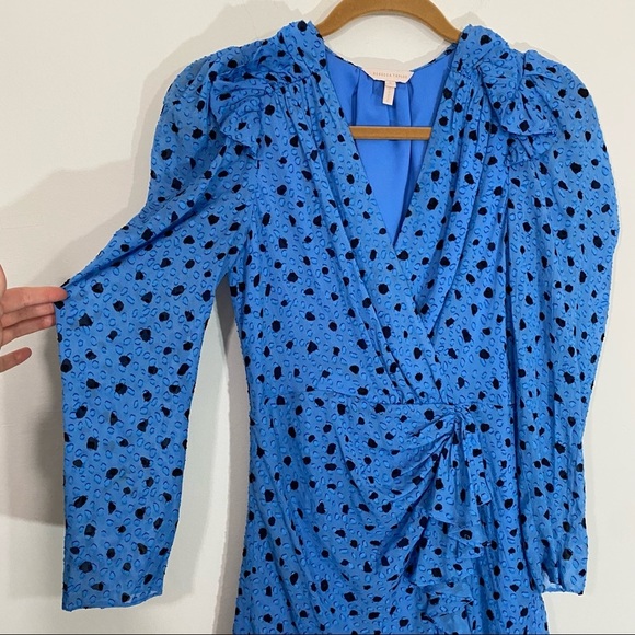 Rebecca Taylor Nova Dot Clip Silk Wrap Dress 0 - Picture 3 of 11